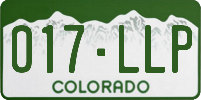 CO license plate 017LLP