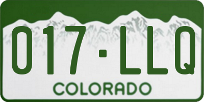 CO license plate 017LLQ