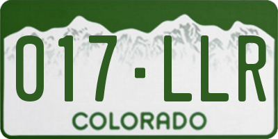 CO license plate 017LLR