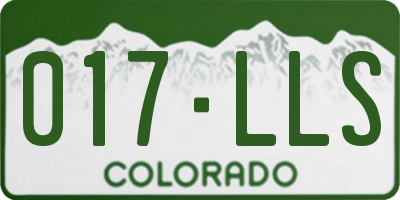 CO license plate 017LLS