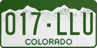 CO license plate 017LLU