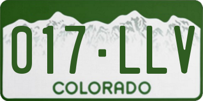 CO license plate 017LLV