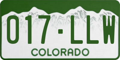 CO license plate 017LLW