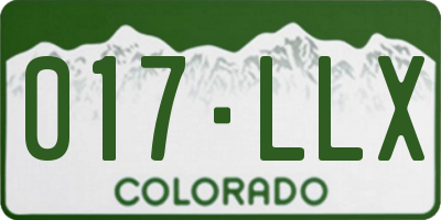 CO license plate 017LLX