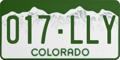 CO license plate 017LLY