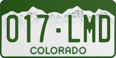 CO license plate 017LMD