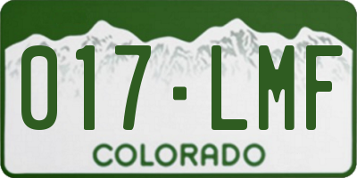 CO license plate 017LMF