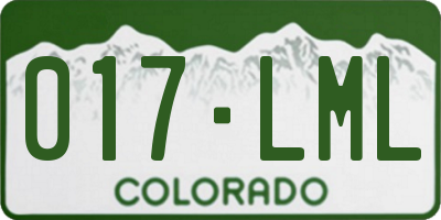 CO license plate 017LML