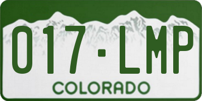 CO license plate 017LMP