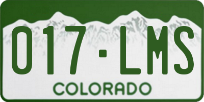 CO license plate 017LMS