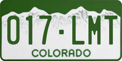 CO license plate 017LMT