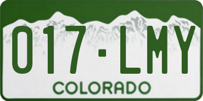 CO license plate 017LMY