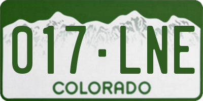 CO license plate 017LNE