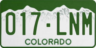 CO license plate 017LNM