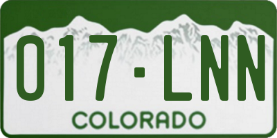 CO license plate 017LNN