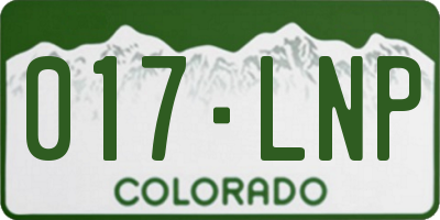 CO license plate 017LNP