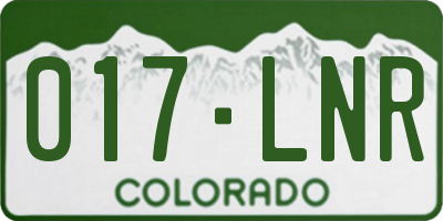 CO license plate 017LNR