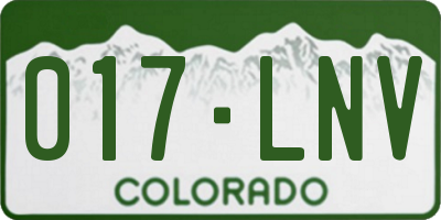 CO license plate 017LNV