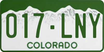 CO license plate 017LNY