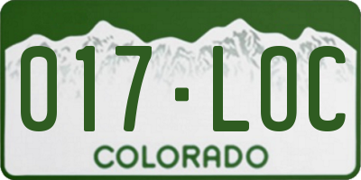 CO license plate 017LOC