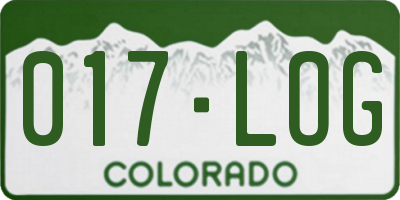 CO license plate 017LOG