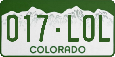 CO license plate 017LOL