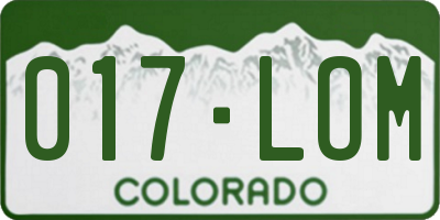 CO license plate 017LOM