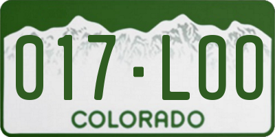 CO license plate 017LOO