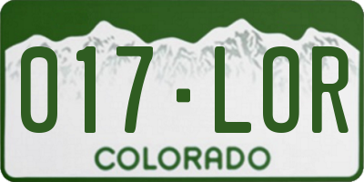 CO license plate 017LOR