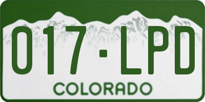 CO license plate 017LPD