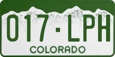 CO license plate 017LPH