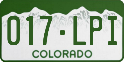 CO license plate 017LPI