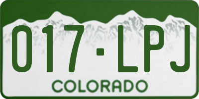 CO license plate 017LPJ