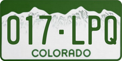 CO license plate 017LPQ