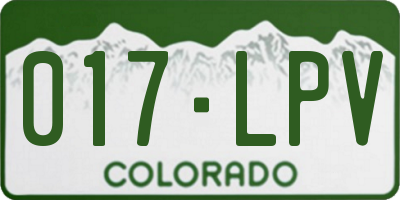 CO license plate 017LPV