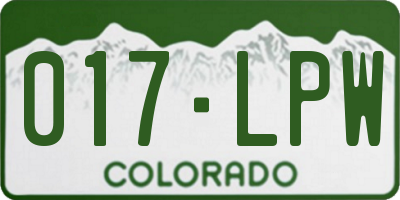 CO license plate 017LPW