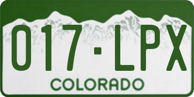 CO license plate 017LPX