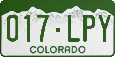 CO license plate 017LPY