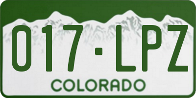 CO license plate 017LPZ