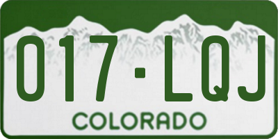 CO license plate 017LQJ