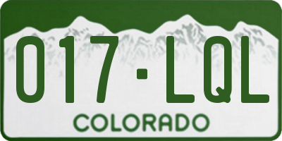 CO license plate 017LQL