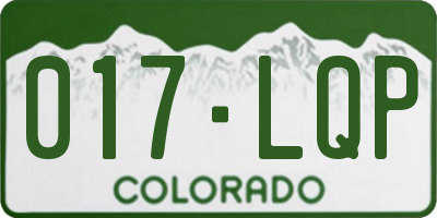 CO license plate 017LQP