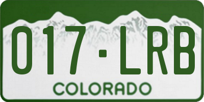 CO license plate 017LRB