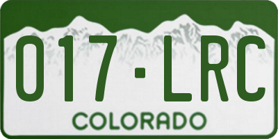 CO license plate 017LRC