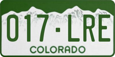 CO license plate 017LRE