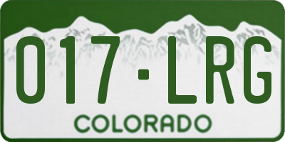 CO license plate 017LRG