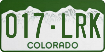 CO license plate 017LRK