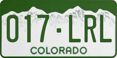 CO license plate 017LRL