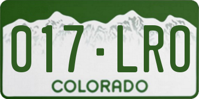 CO license plate 017LRO