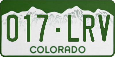 CO license plate 017LRV